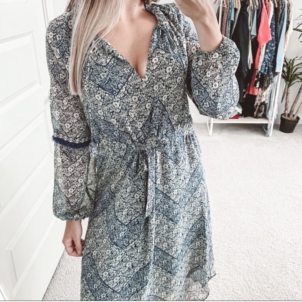 Misa Los Angeles Parisian Blue Midi Dress size M